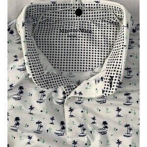 NWOT Mizzen+Main Versa Polo Mens M Palm Tree AOP UPF 50+ Moisture Wicking Golf